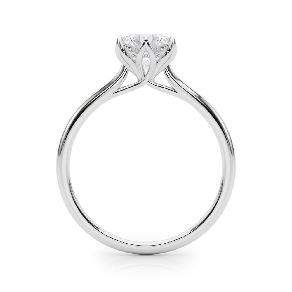 Elegant Solitaire Round Diamond Engagement Ring — 9K/18K Gold & Platinum