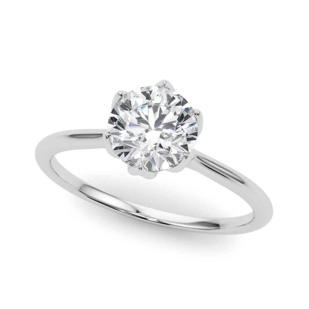 Elegant Solitaire Round Diamond Engagement Ring — 9K/18K Gold & Platinum