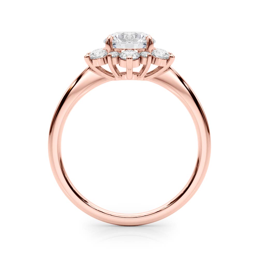 Vintage-Inspired Halo Engagement Ring Round Diamond Engagement Ring — 9K/18K Gold & Platinum