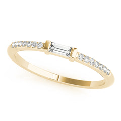 Accented East-West Baguette Half Eternity Ring in Gold & Platinum