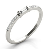 Accented East-West Baguette Half Eternity Ring in Gold & Platinum