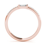 Accented East-West Baguette Half Eternity Ring in Gold & Platinum
