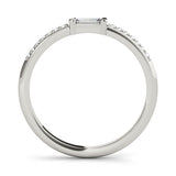 Accented East-West Baguette Half Eternity Ring in Gold & Platinum