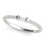 Accented East-West Baguette Half Eternity Ring in Gold & Platinum