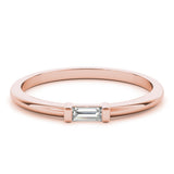 East-West Baguette Half Eternity Ring in Gold & Platinum
