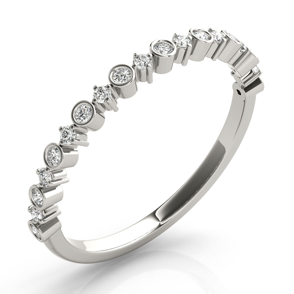 Stackable Bands Half Eternity Ring in Gold & Platinum