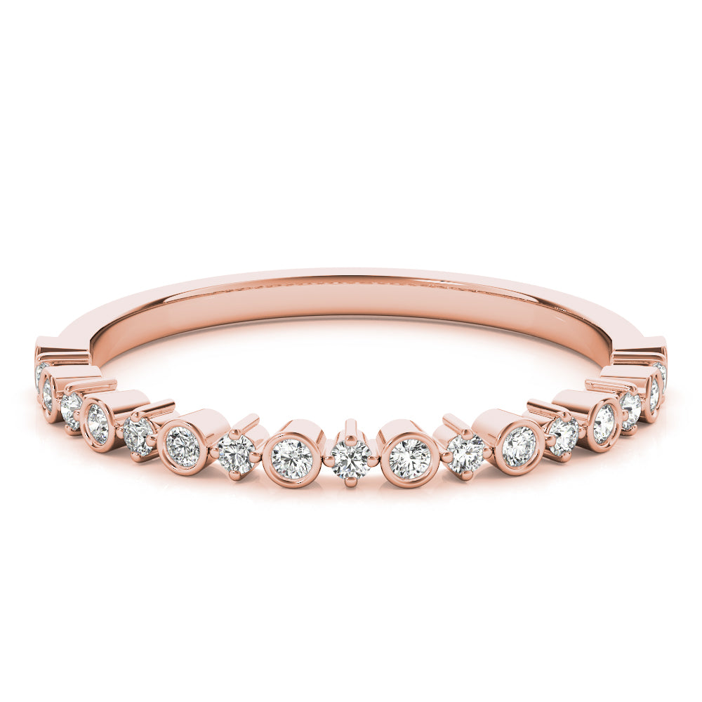 Stackable Bands Half Eternity Ring in Gold & Platinum