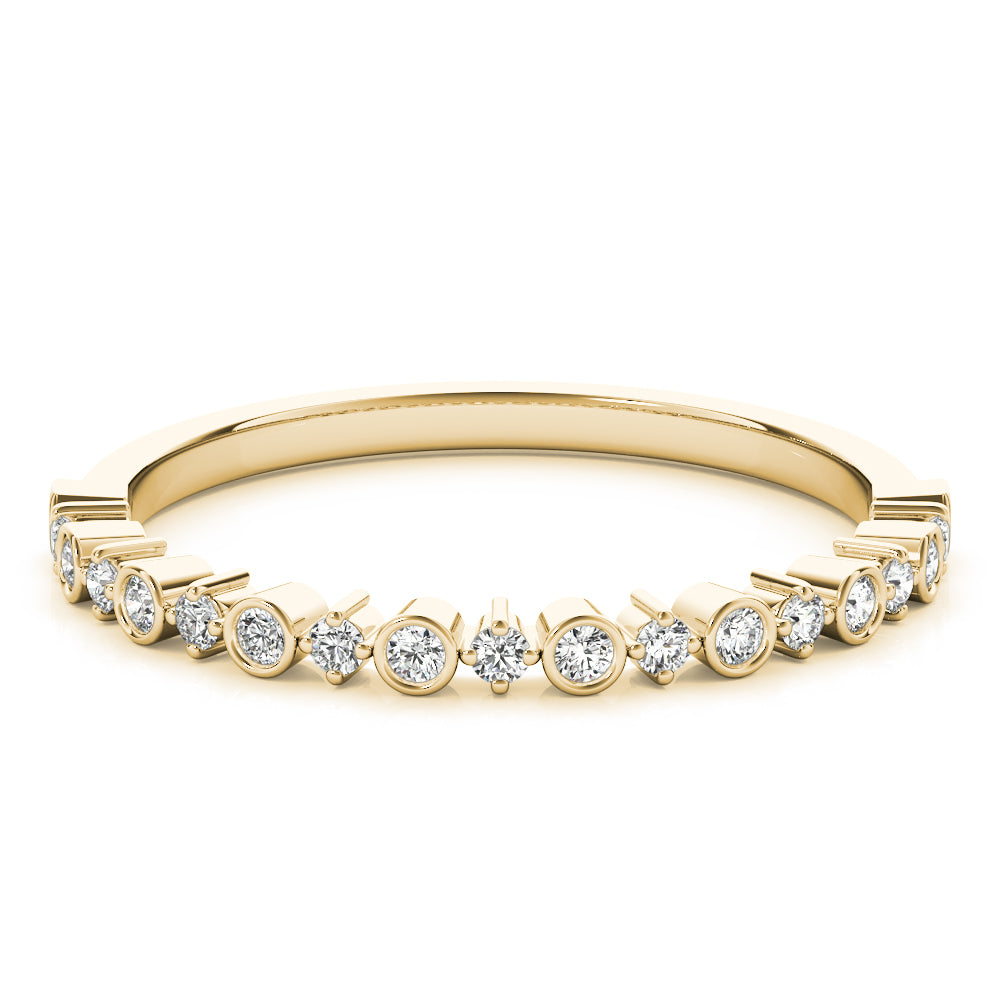 Stackable Bands Half Eternity Ring in Gold & Platinum