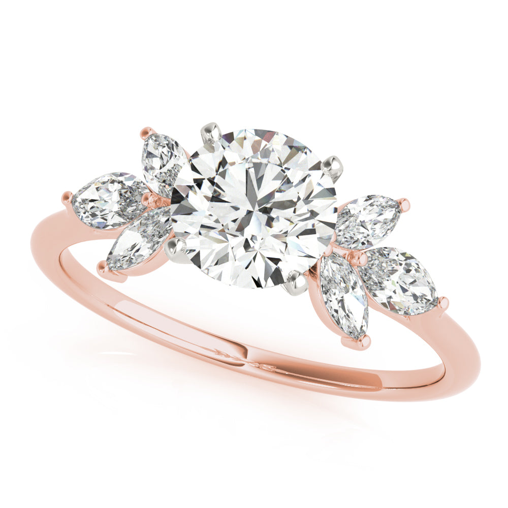 Bespoke Sides Marquise Diamond Engagement Ring — 9K/18K Gold & Platinum