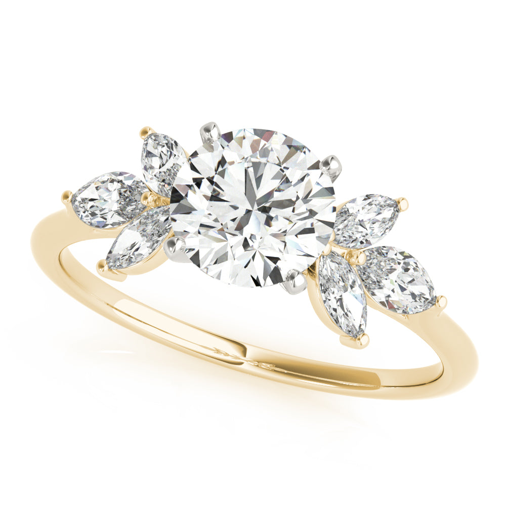 Bespoke Sides Marquise Diamond Engagement Ring — 9K/18K Gold & Platinum
