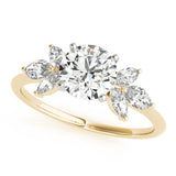 Bespoke Sides Marquise Diamond Engagement Ring — 9K/18K Gold & Platinum