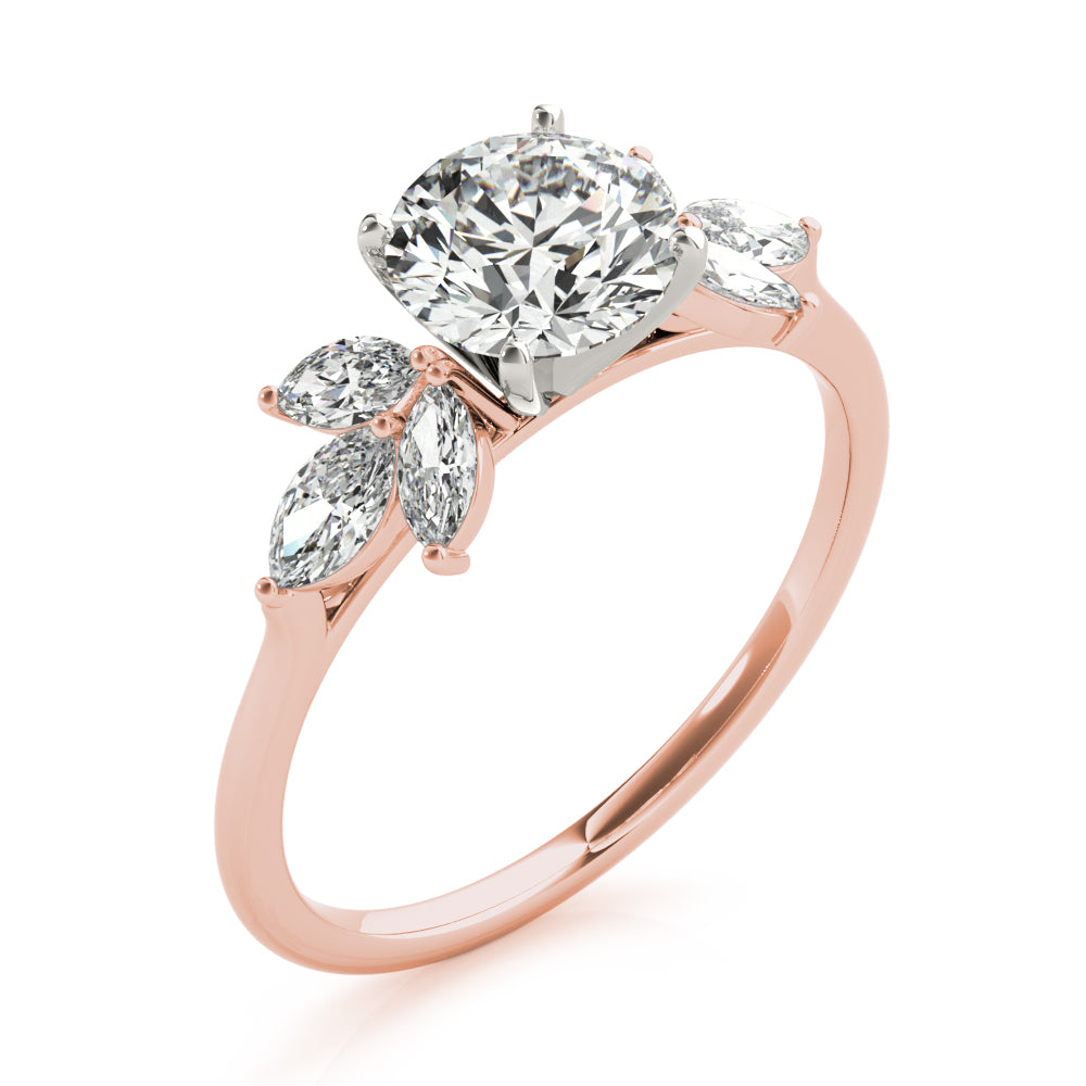 Bespoke Sides Marquise Diamond Engagement Ring — 9K/18K Gold & Platinum
