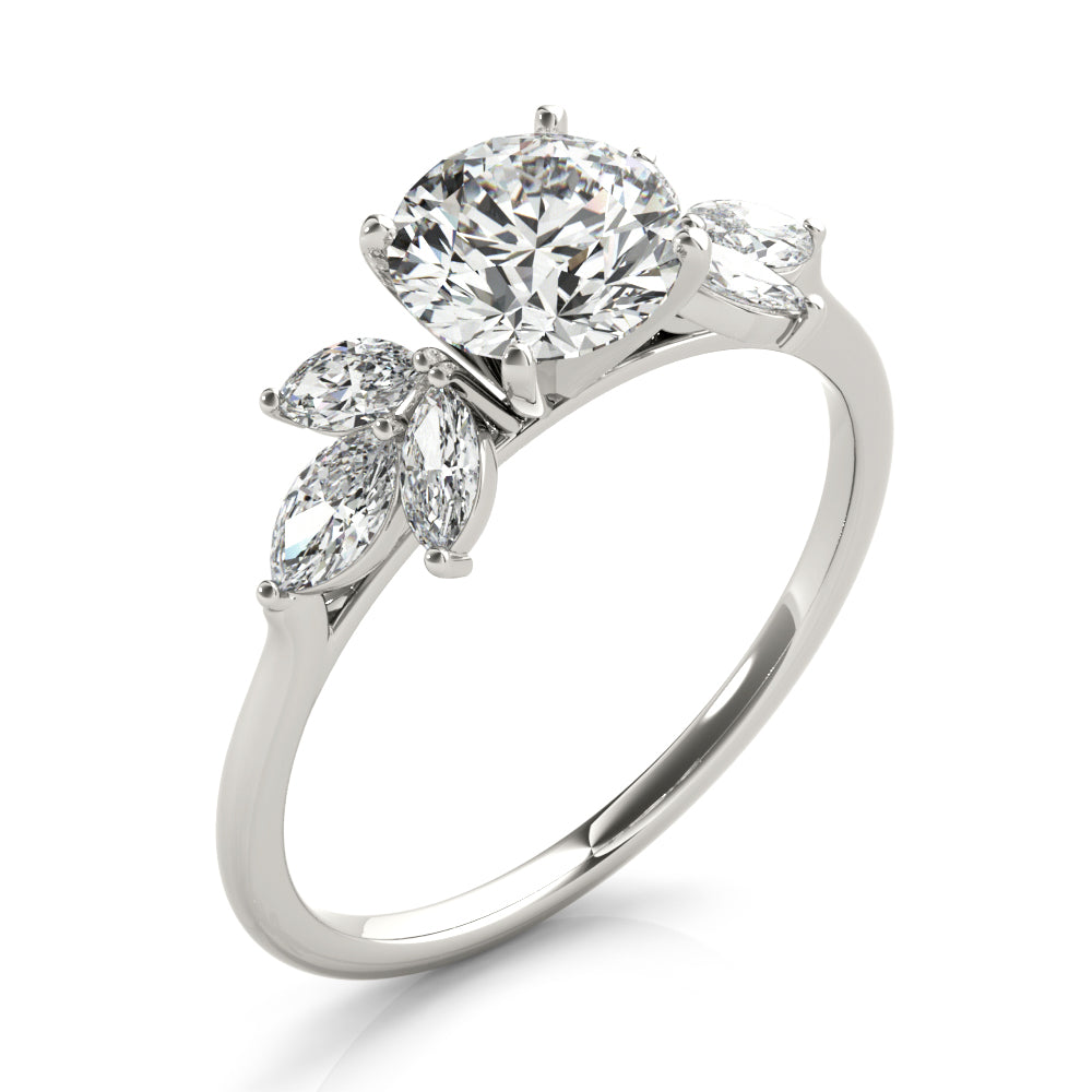 Bespoke Sides Marquise Diamond Engagement Ring — 9K/18K Gold & Platinum