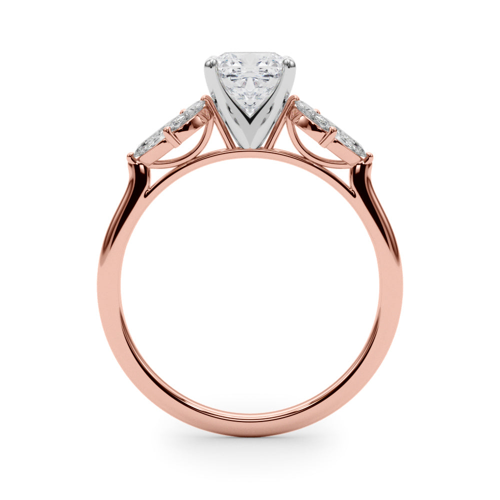 Bespoke Sides Marquise Diamond Engagement Ring — 9K/18K Gold & Platinum