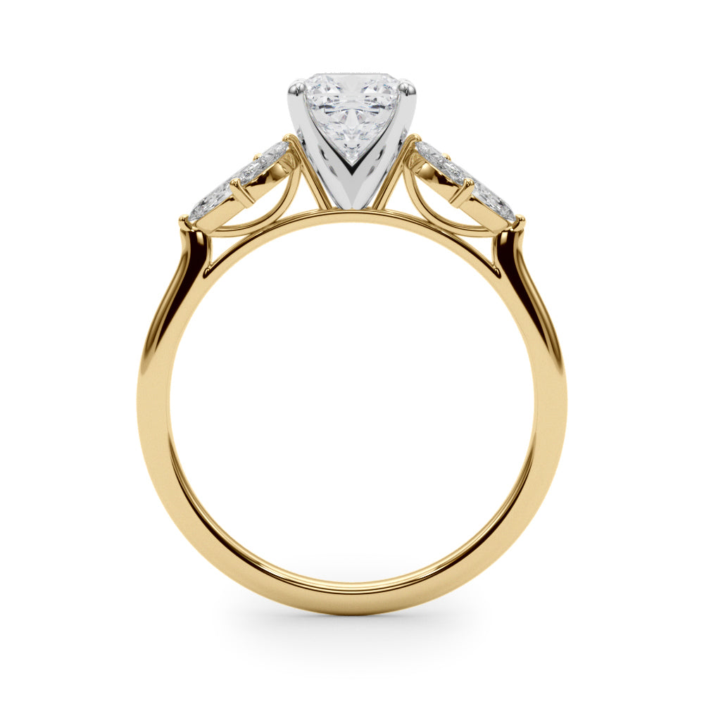 Bespoke Sides Marquise Diamond Engagement Ring — 9K/18K Gold & Platinum