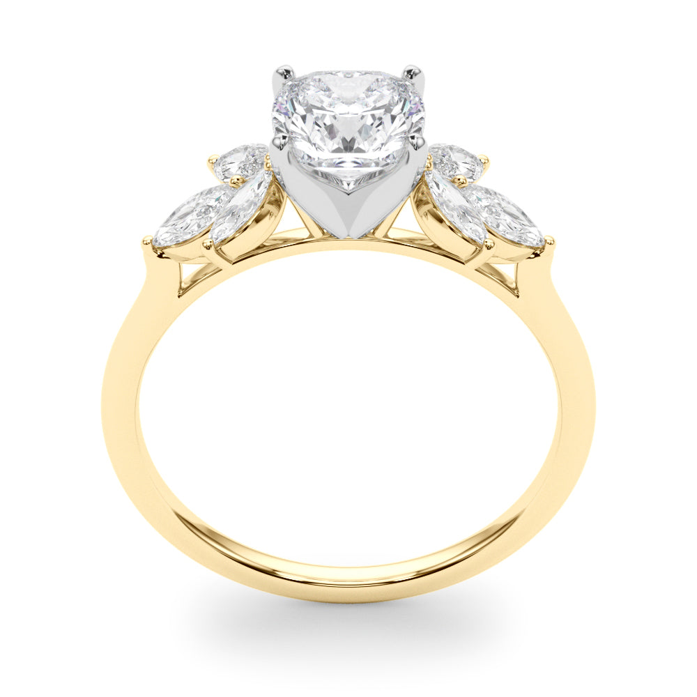 Bespoke Sides Marquise Diamond Engagement Ring — 9K/18K Gold & Platinum
