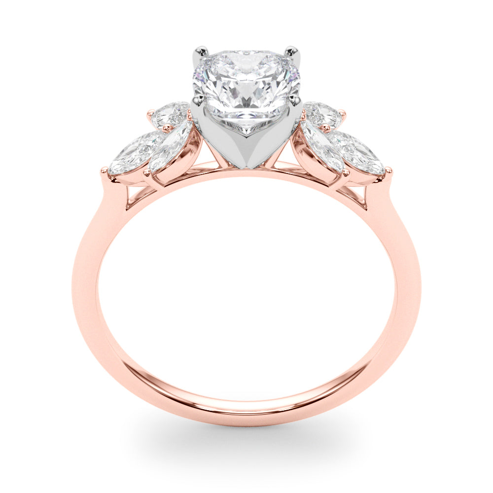 Bespoke Sides Marquise Diamond Engagement Ring — 9K/18K Gold & Platinum