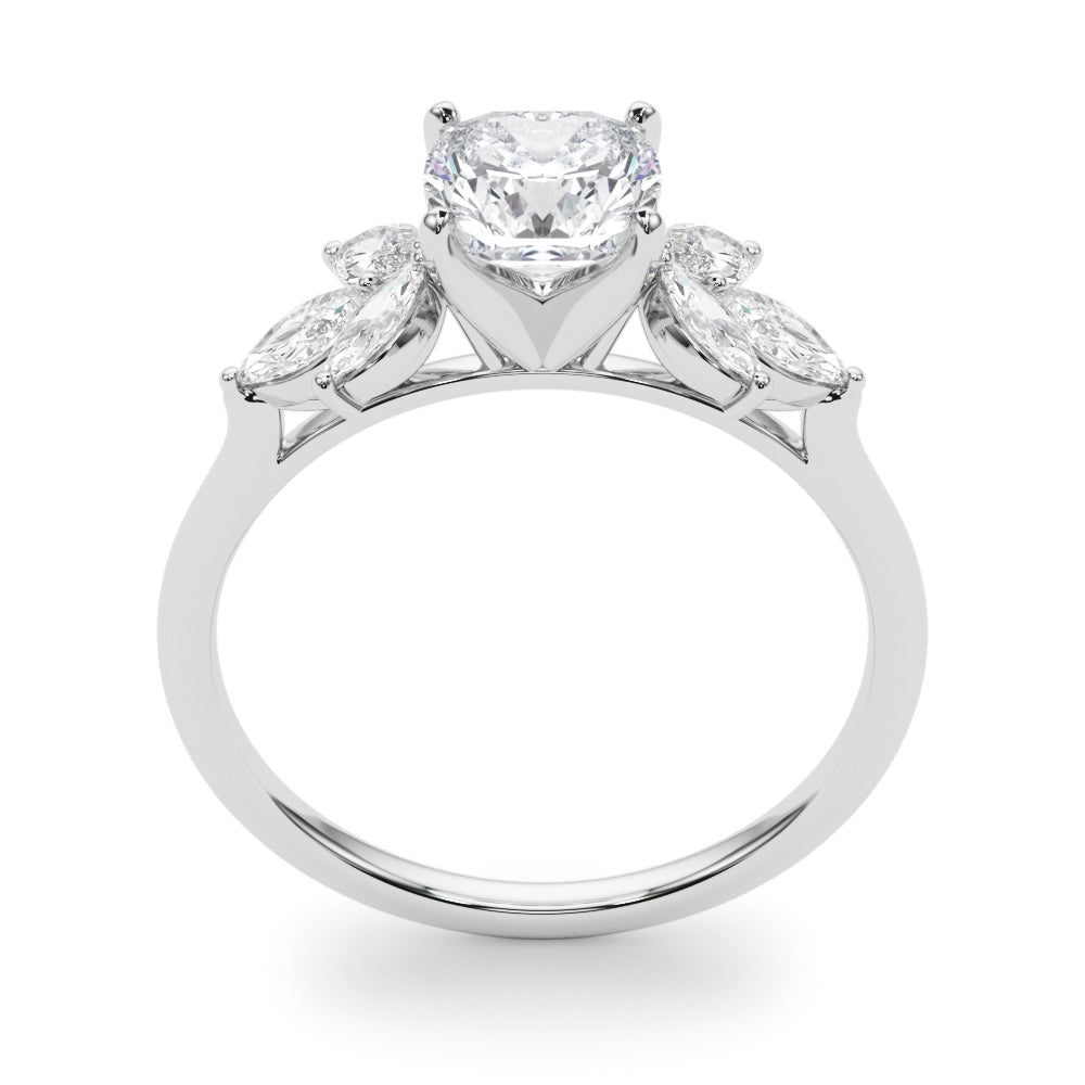 Bespoke Sides Marquise Diamond Engagement Ring — 9K/18K Gold & Platinum