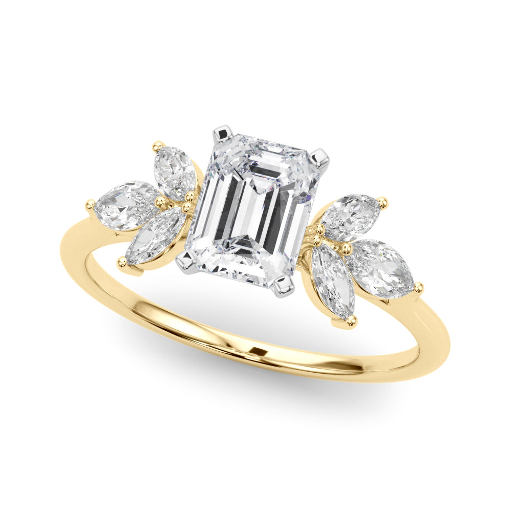 Bespoke Sides Marquise Diamond Engagement Ring — 9K/18K Gold & Platinum
