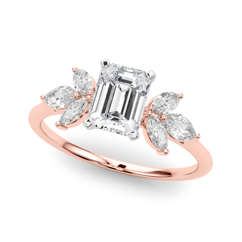 Bespoke Sides Marquise Diamond Engagement Ring — 9K/18K Gold & Platinum