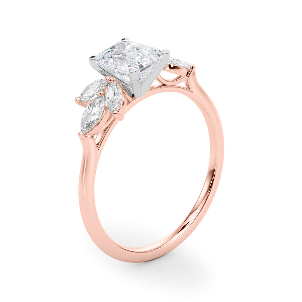 Bespoke Sides Marquise Diamond Engagement Ring — 9K/18K Gold & Platinum
