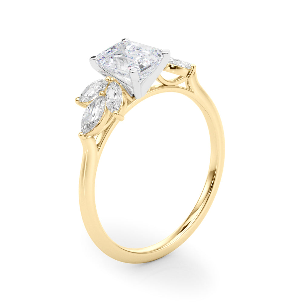 Bespoke Sides Marquise Diamond Engagement Ring — 9K/18K Gold & Platinum