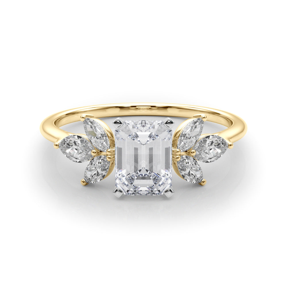 Bespoke Sides Marquise Diamond Engagement Ring — 9K/18K Gold & Platinum