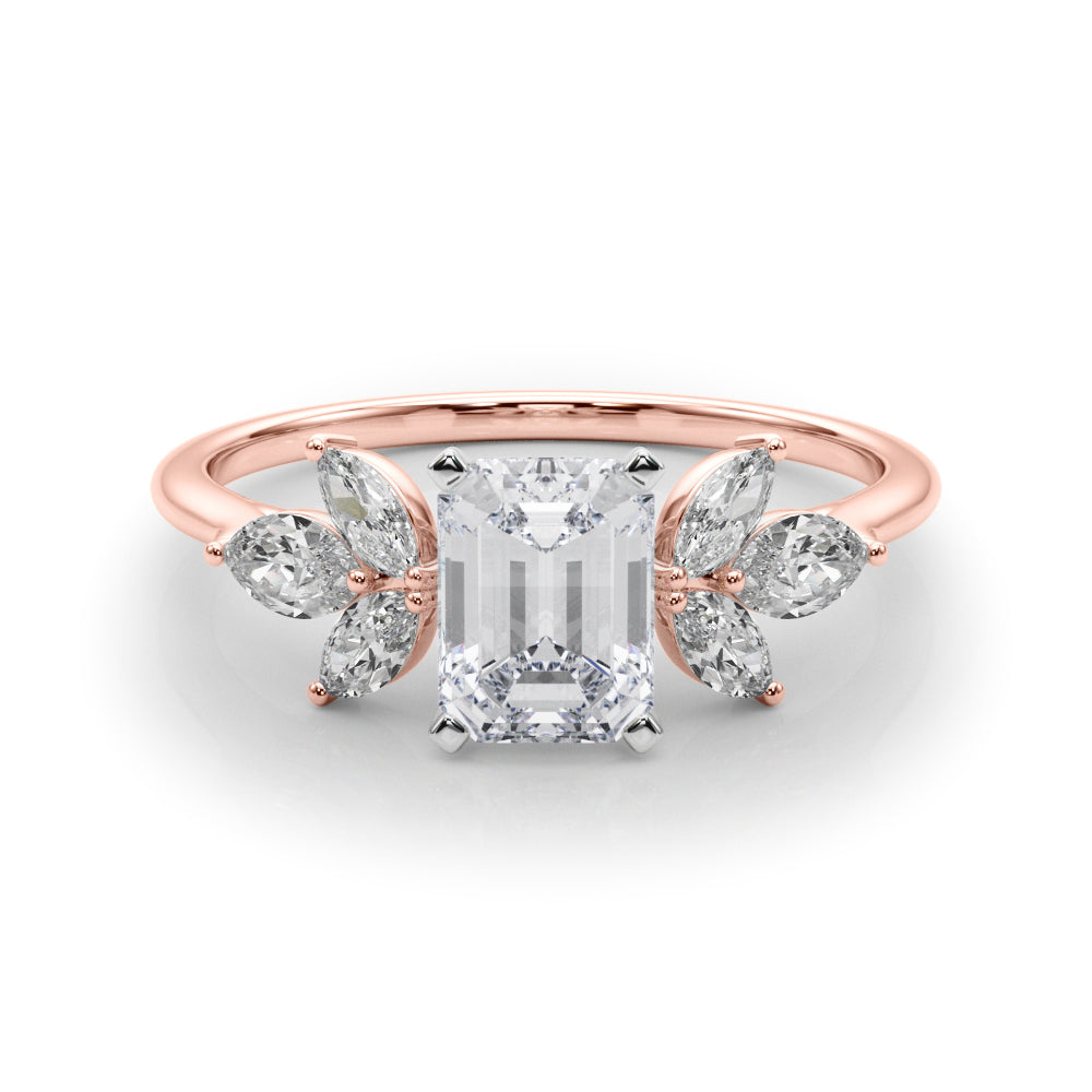 Bespoke Sides Marquise Diamond Engagement Ring — 9K/18K Gold & Platinum