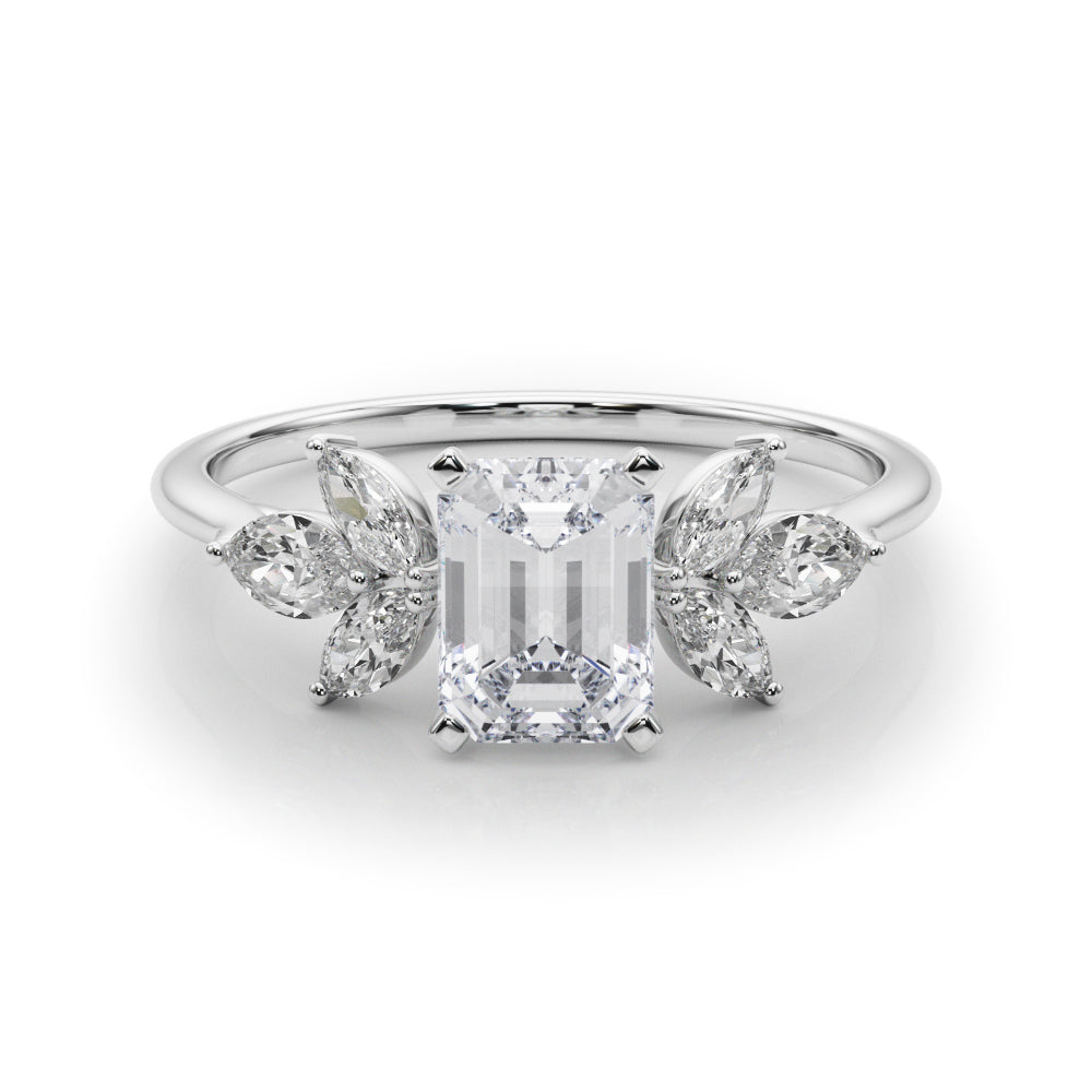 Bespoke Sides Marquise Diamond Engagement Ring — 9K/18K Gold & Platinum
