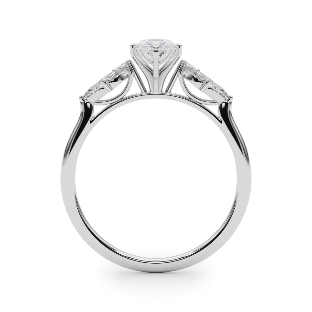 Bespoke Sides Marquise Diamond Engagement Ring — 9K/18K Gold & Platinum