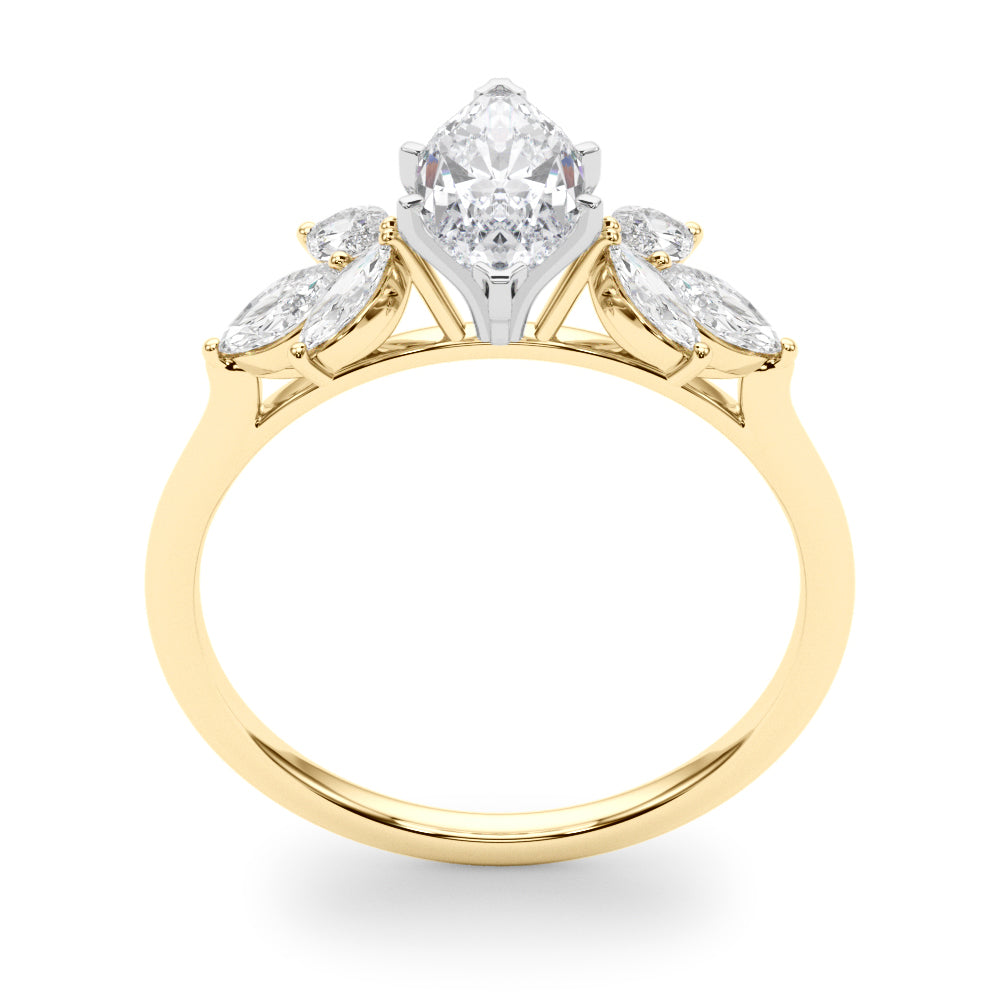Bespoke Sides Marquise Diamond Engagement Ring — 9K/18K Gold & Platinum