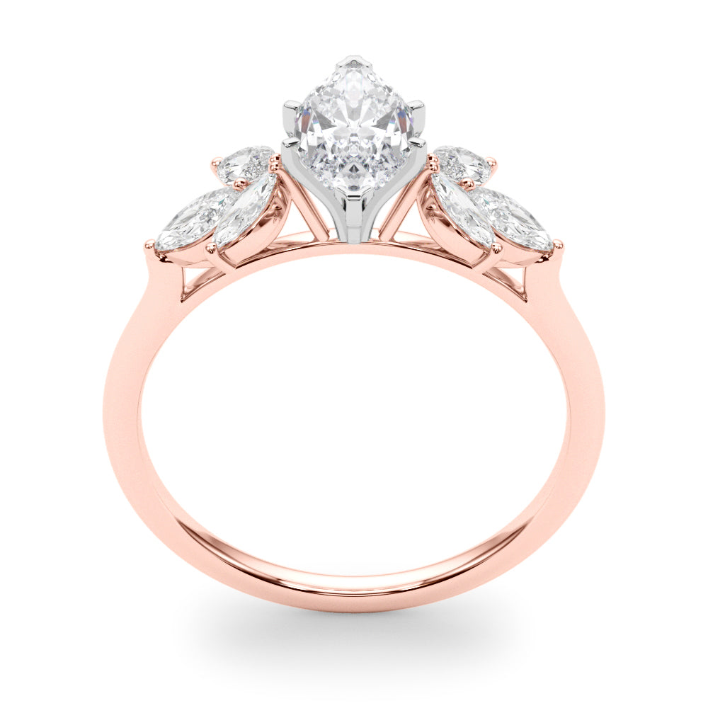 Bespoke Sides Marquise Diamond Engagement Ring — 9K/18K Gold & Platinum