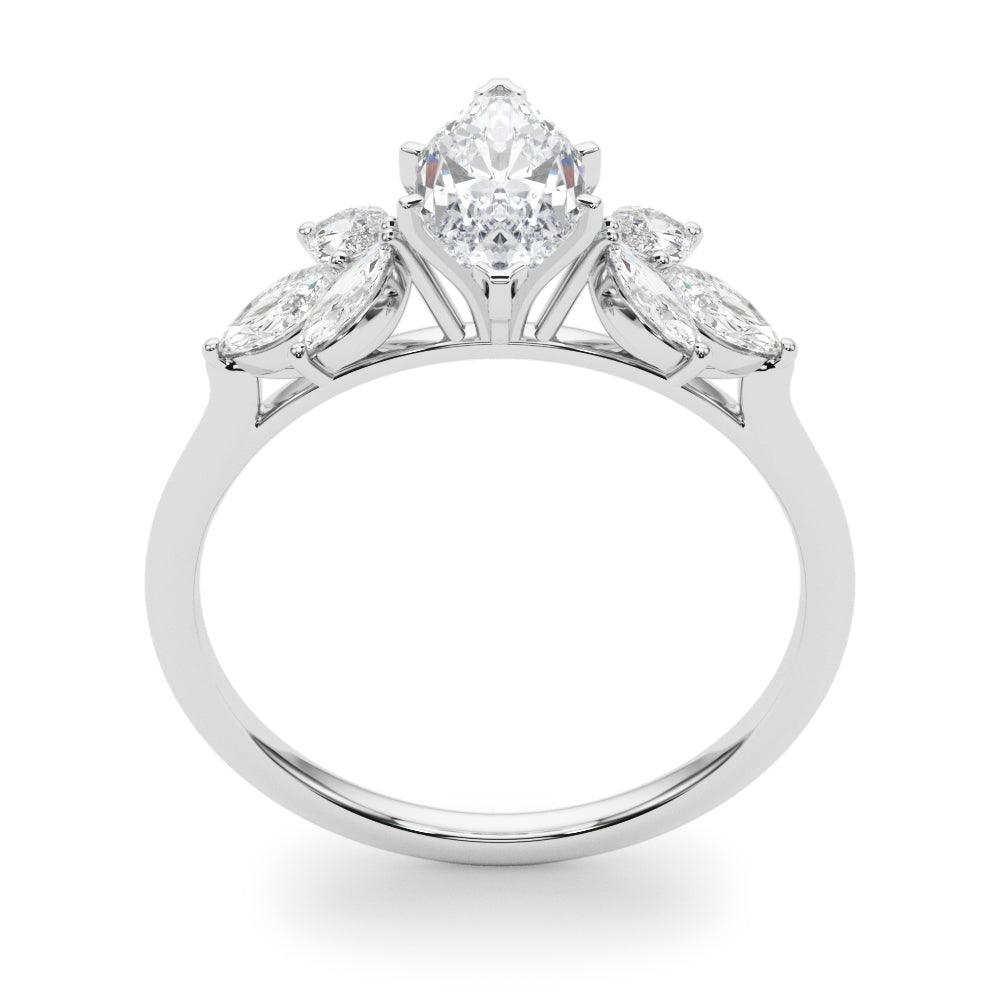 Bespoke Sides Marquise Diamond Engagement Ring — 9K/18K Gold & Platinum