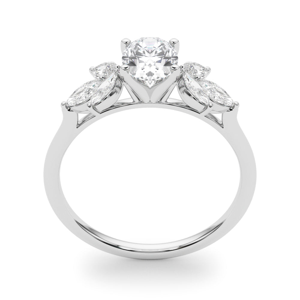 Bespoke Sides Marquise Diamond Engagement Ring — 9K/18K Gold & Platinum