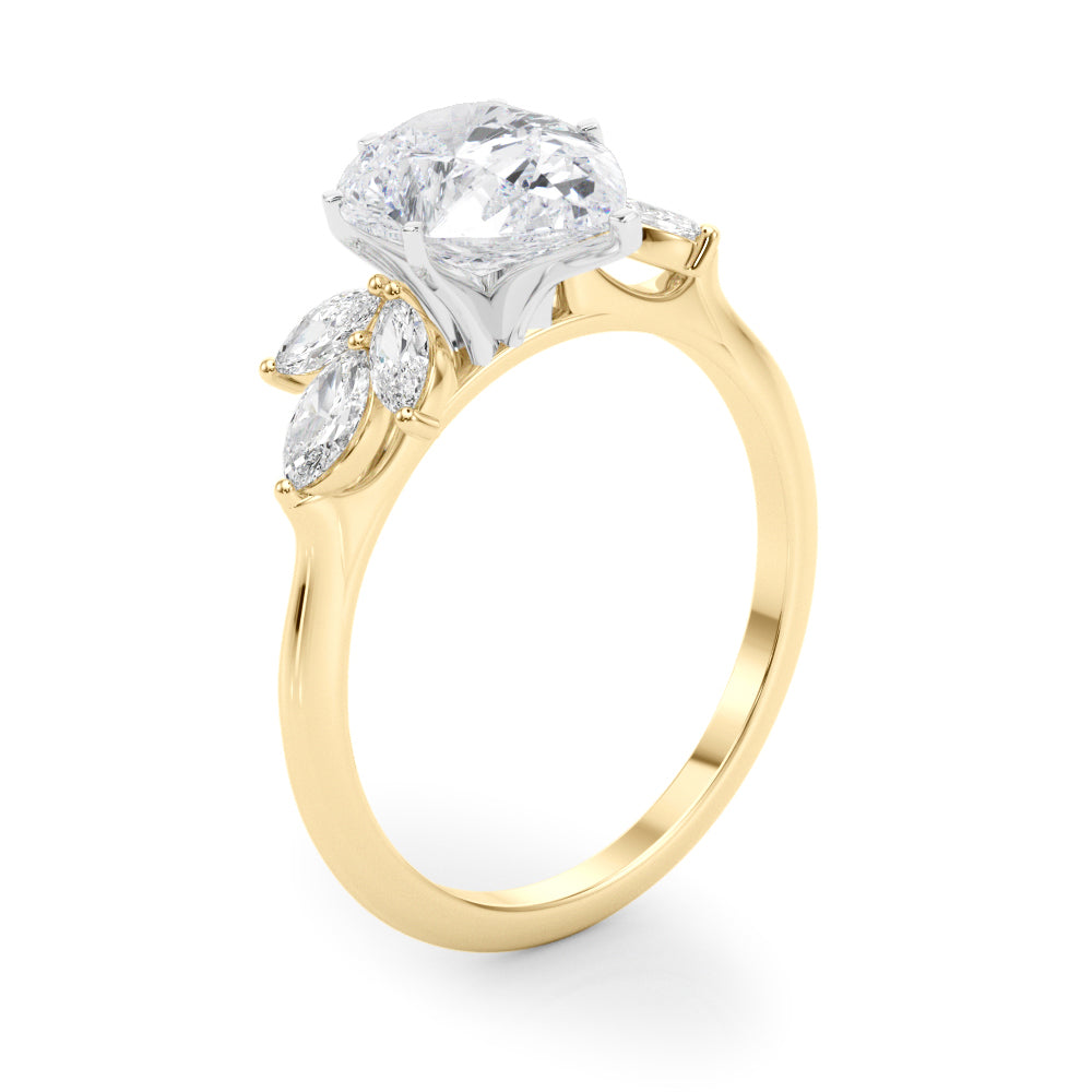 Bespoke Sides Marquise Diamond Engagement Ring — 9K/18K Gold & Platinum
