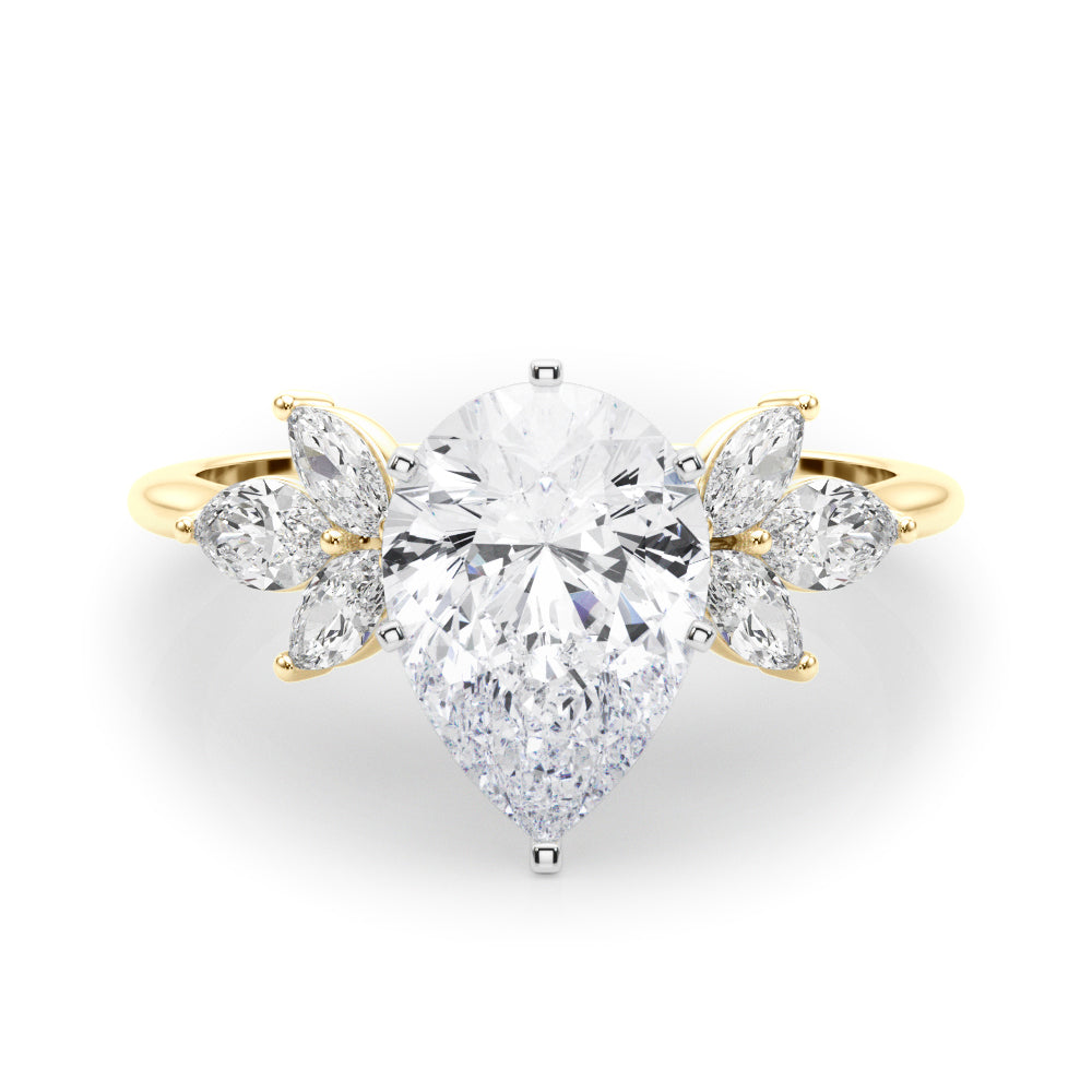 Bespoke Sides Marquise Diamond Engagement Ring — 9K/18K Gold & Platinum