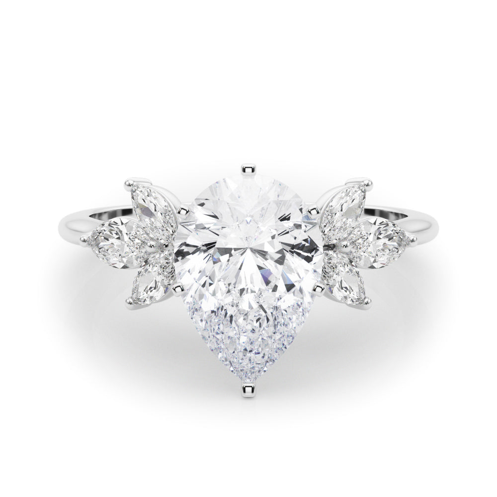 Bespoke Sides Marquise Diamond Engagement Ring — 9K/18K Gold & Platinum