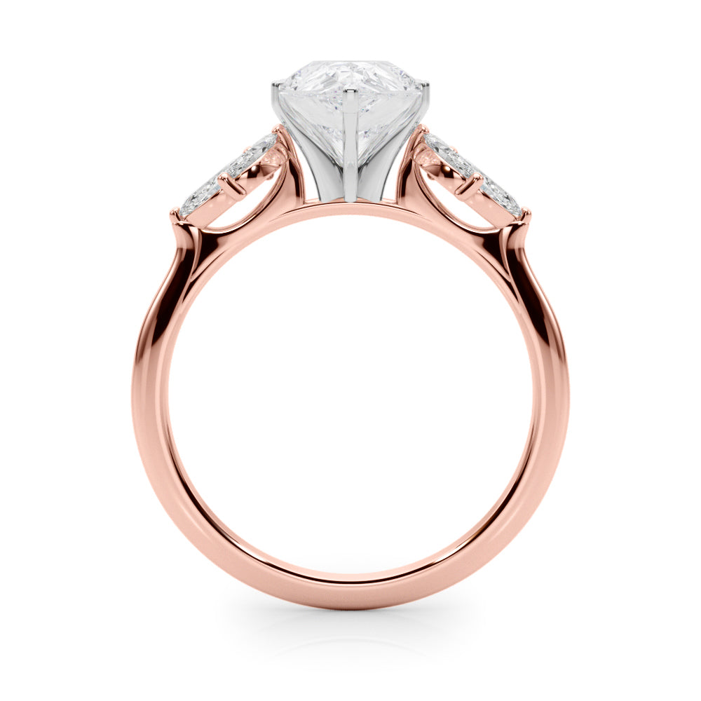 Bespoke Sides Marquise Diamond Engagement Ring — 9K/18K Gold & Platinum