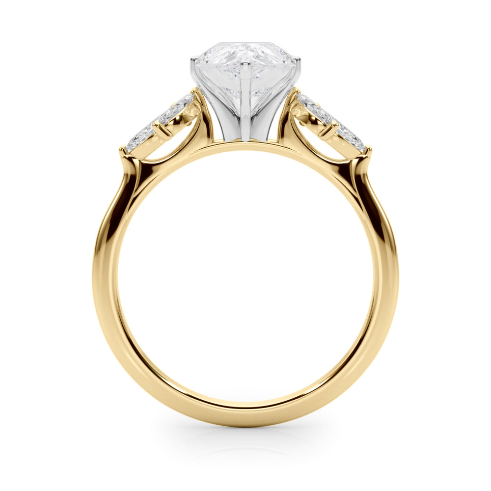 Bespoke Sides Marquise Diamond Engagement Ring — 9K/18K Gold & Platinum