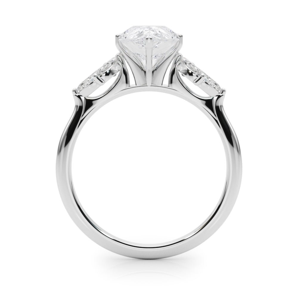 Bespoke Sides Marquise Diamond Engagement Ring — 9K/18K Gold & Platinum