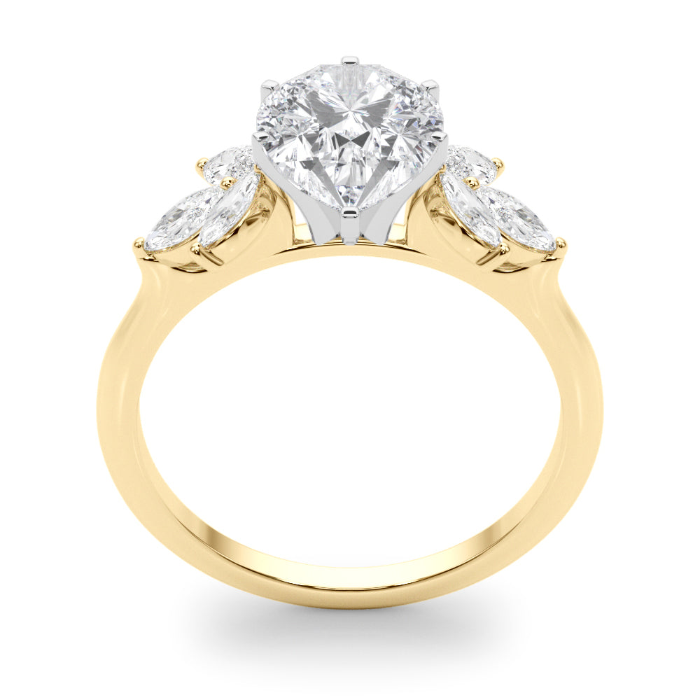 Bespoke Sides Marquise Diamond Engagement Ring — 9K/18K Gold & Platinum