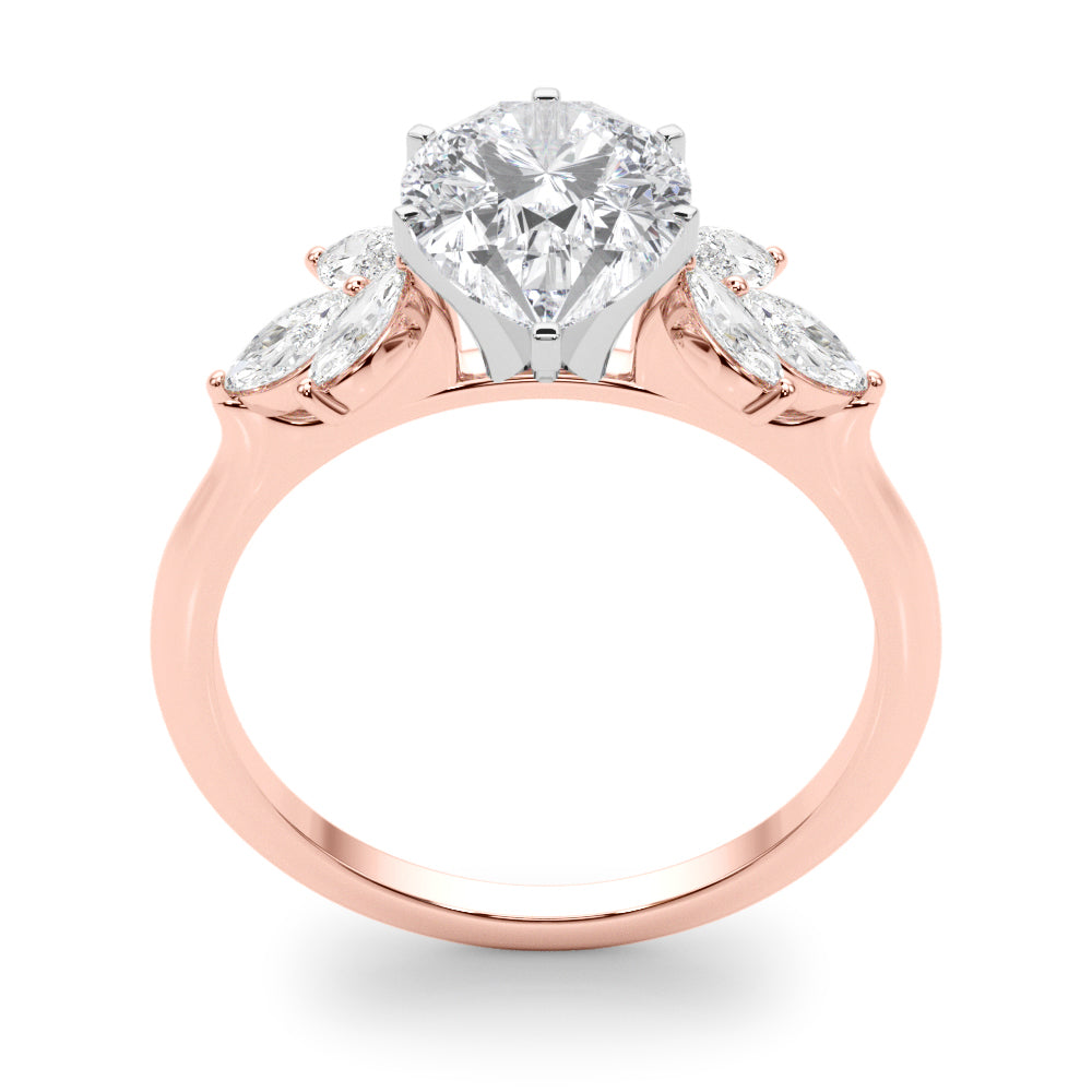 Bespoke Sides Marquise Diamond Engagement Ring — 9K/18K Gold & Platinum