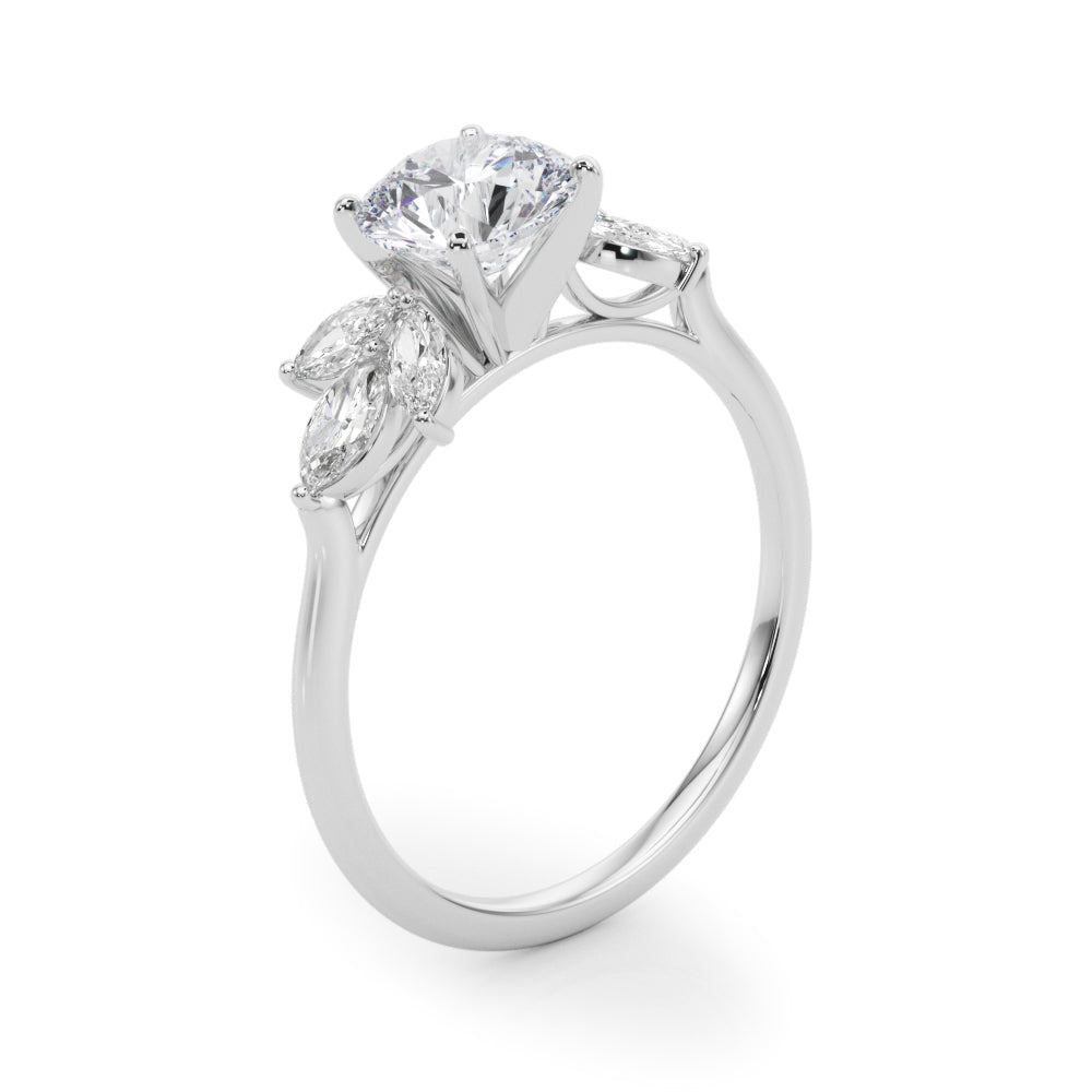 Bespoke Sides Marquise Diamond Engagement Ring — 9K/18K Gold & Platinum