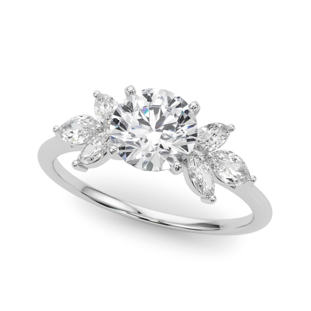 Bespoke Sides Marquise Diamond Engagement Ring — 9K/18K Gold & Platinum