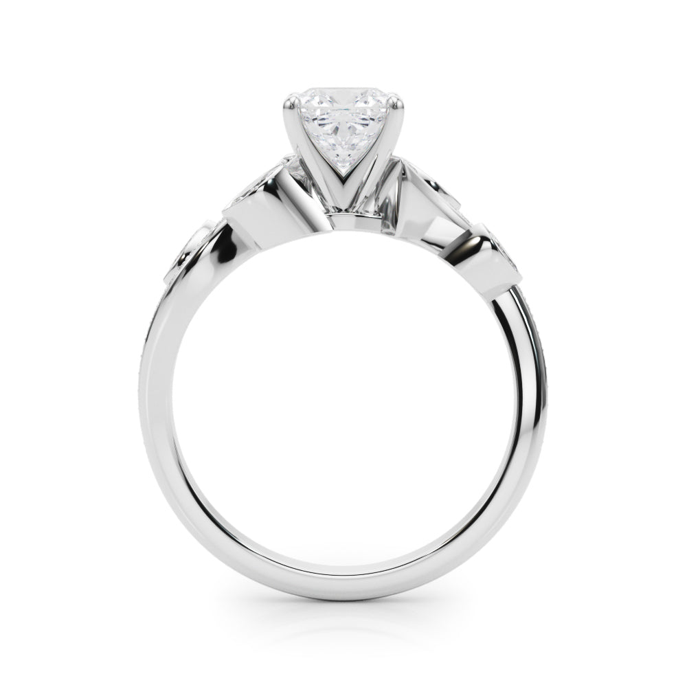 Refined Fashion Ring Round Diamond Engagement Ring — 9K/18K Gold & Platinum