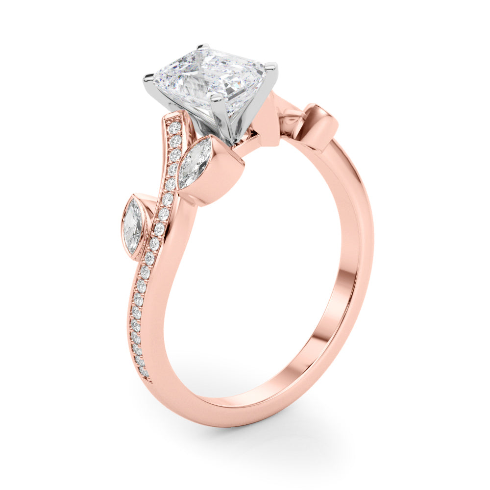 Refined Fashion Ring Round Diamond Engagement Ring — 9K/18K Gold & Platinum
