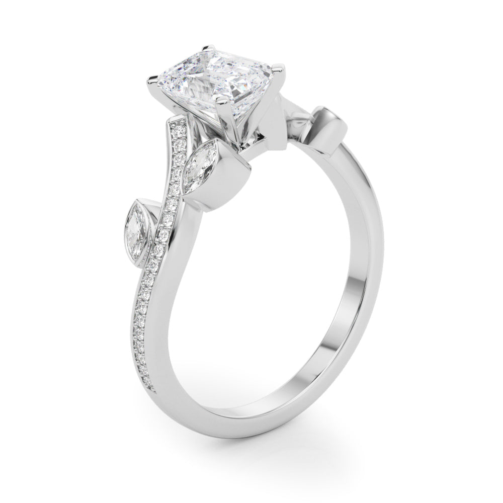Refined Fashion Ring Round Diamond Engagement Ring — 9K/18K Gold & Platinum