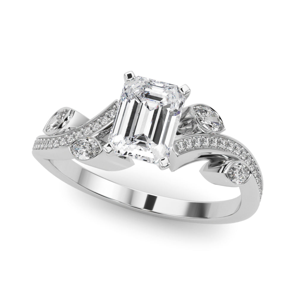 Refined Fashion Ring Round Diamond Engagement Ring — 9K/18K Gold & Platinum