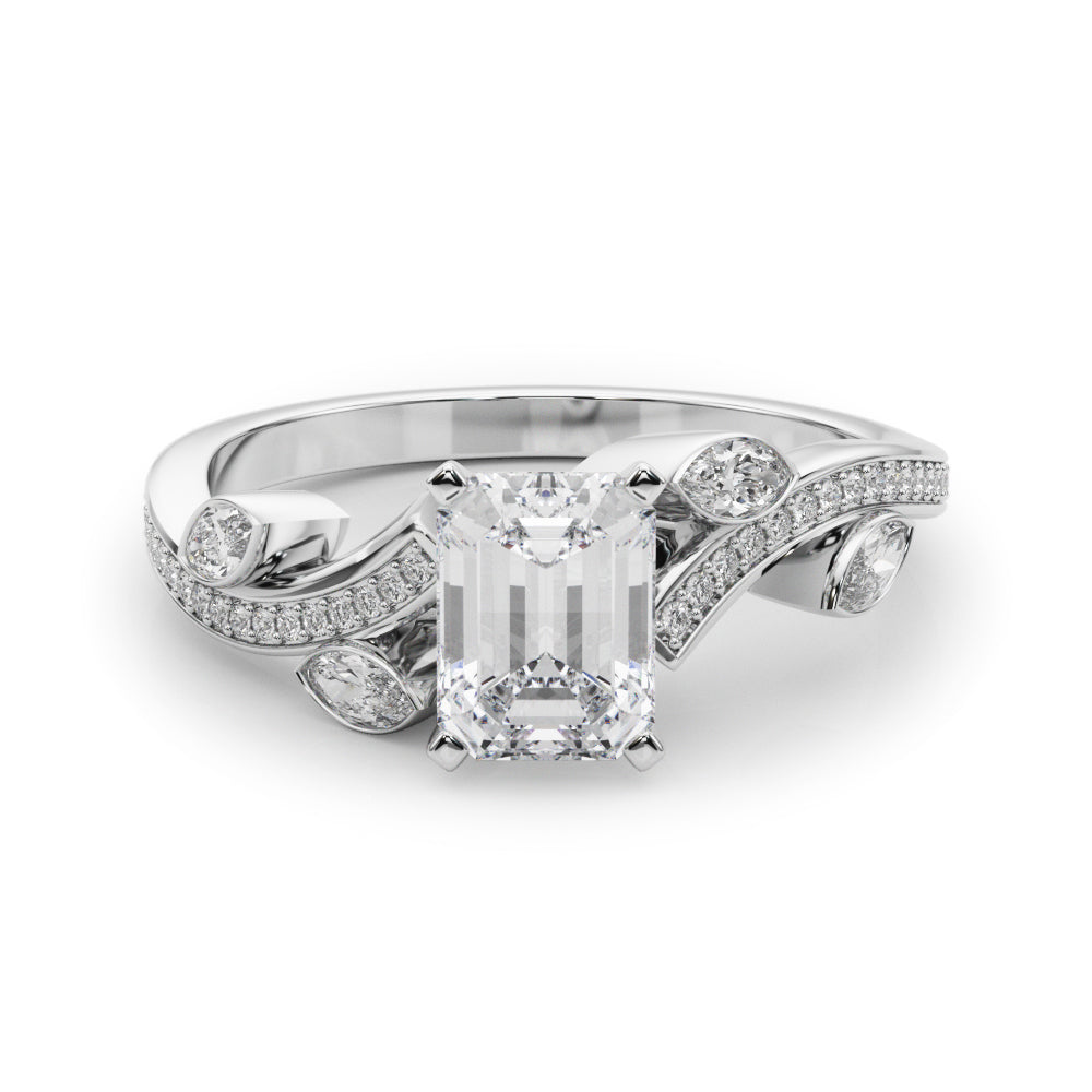 Refined Fashion Ring Round Diamond Engagement Ring — 9K/18K Gold & Platinum