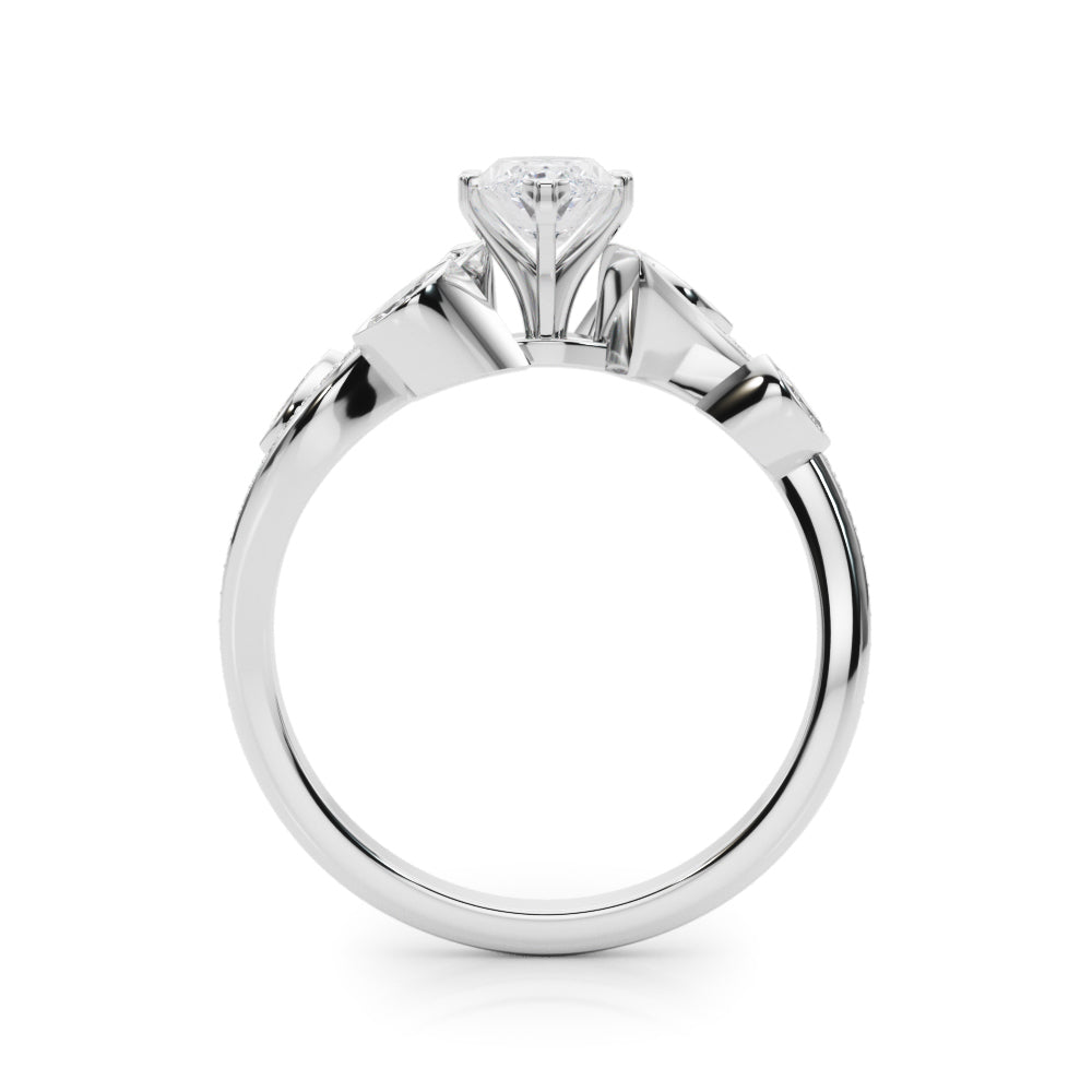 Refined Fashion Ring Round Diamond Engagement Ring — 9K/18K Gold & Platinum